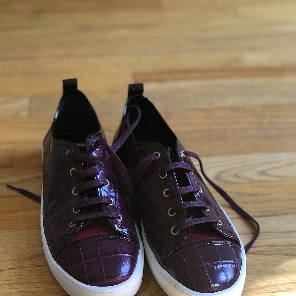 Croc leather trainers